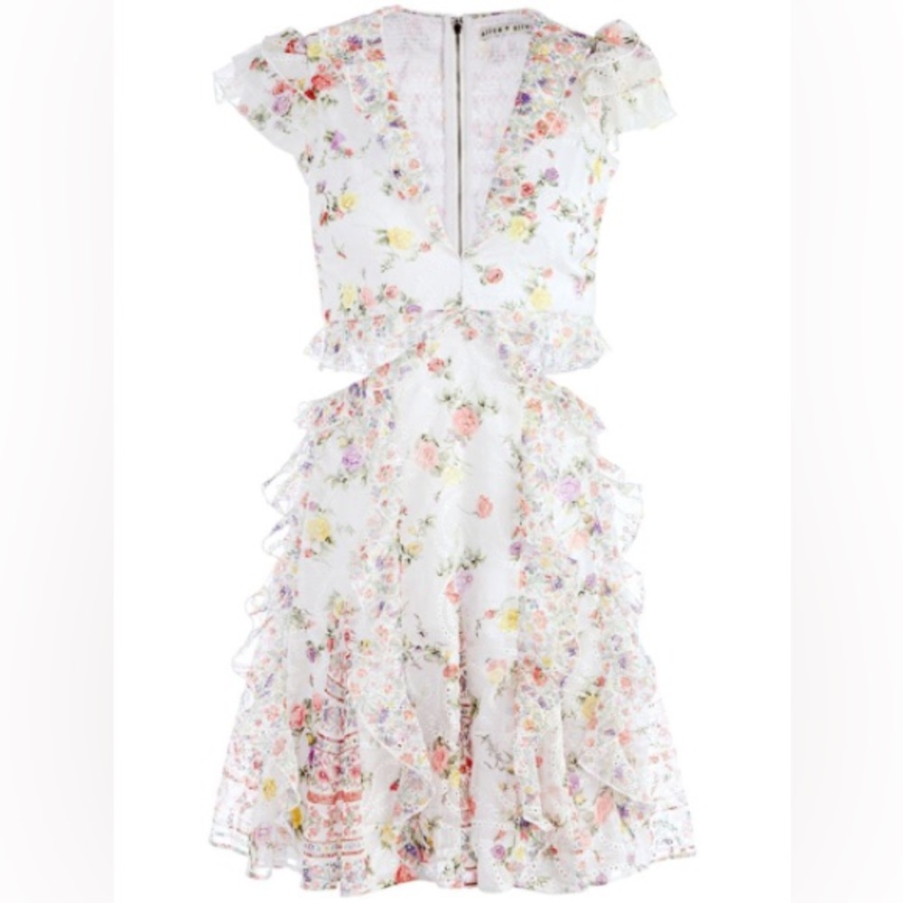 Alice & Olivia white flower dress
